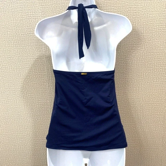 Calvin Klein Halter Swimsuit Cami Tankini Tank Top Blue sz S Padded Cups - Picture 4 of 5